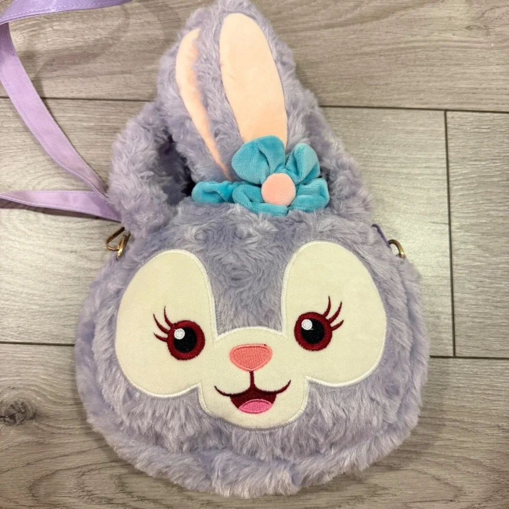 Disney StellaLou Rabbit Plush Crossbody Bag Lavender Purple Bunny Kids Small